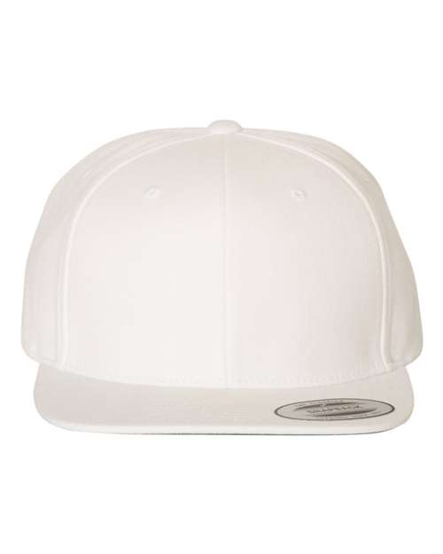YP Classics 6089M Premium Flat Bill Snapback Cap - White - front