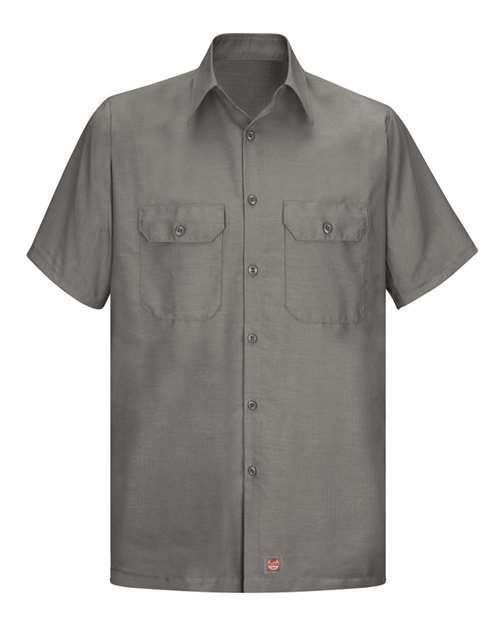 Red Kap SY60T Men's Tall Ripstop Short Sleeve Work Shirt - GY-Grey - front