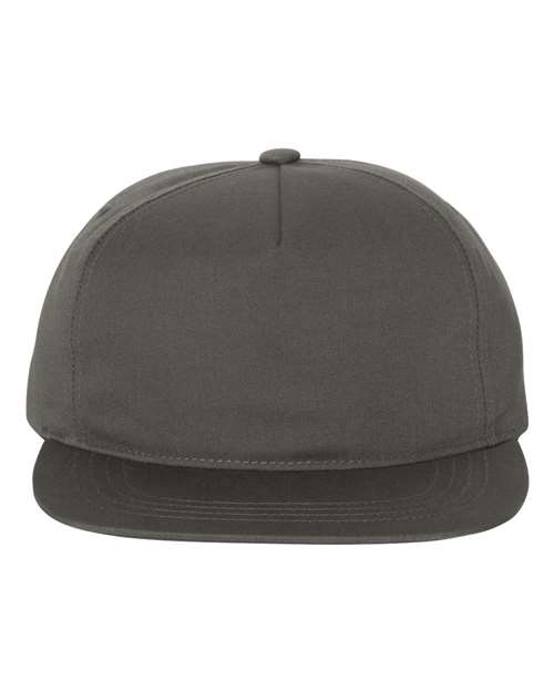 YP Classics 6502 Lightly-Structured Five-Panel Snapback Cap - Charcoal - front
