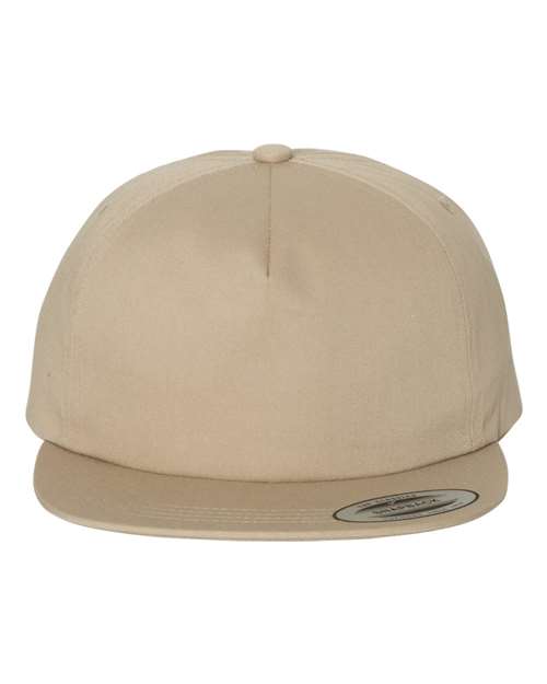 YP Classics 6502 Lightly-Structured Five-Panel Snapback Cap - Khaki - front