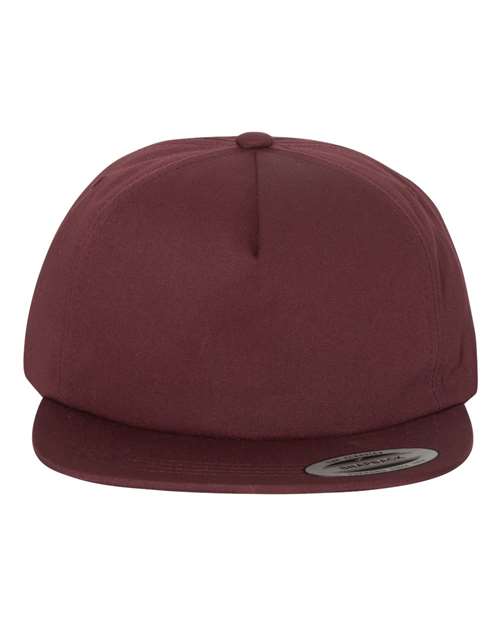 YP Classics 6502 Lightly-Structured Five-Panel Snapback Cap - Maroon - front