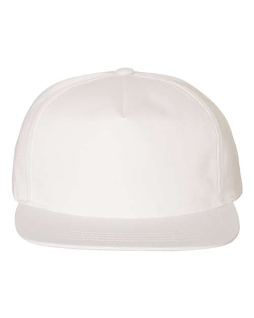 YP Classics 6502 Lightly-Structured Five-Panel Snapback Cap - White - front