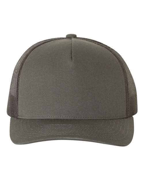 YP Classics 6506 Five-Panel Retro Trucker Cap - Charcoal - front