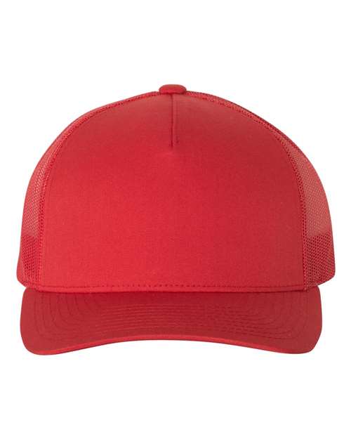 YP Classics 6506 Five-Panel Retro Trucker Cap - Red - front