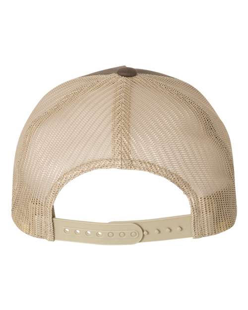YP Classics 6506 Five-Panel Retro Trucker Cap - Brown/ Khaki - back