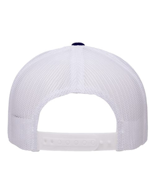 YP Classics 6506 Five-Panel Retro Trucker Cap - Navy/ White - back