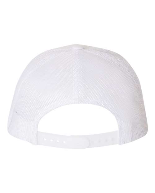 YP Classics 6506 Five-Panel Retro Trucker Cap - White - back