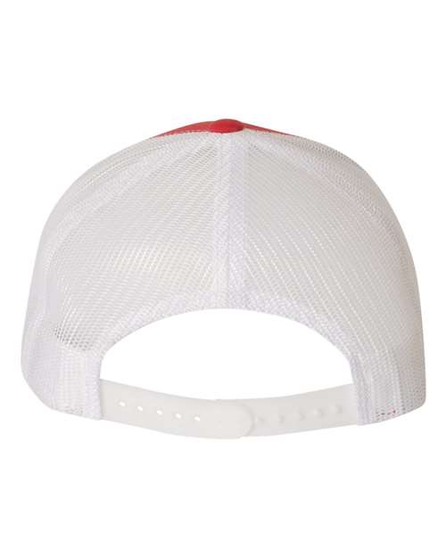YP Classics 6606 Retro Trucker Cap - Red/ White - back