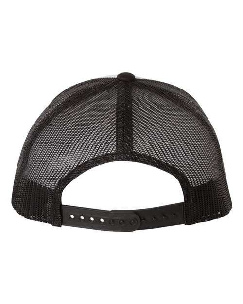 YP Classics 6606 Retro Trucker Cap - Black/ White/ Black - back