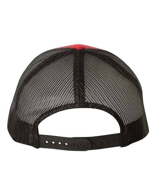 YP Classics 6606 Retro Trucker Cap - Red/ Black - back