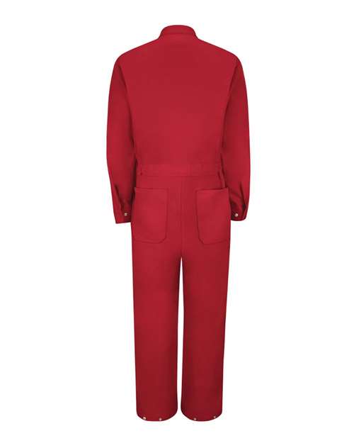 Red Kap CC18 Men's Zip-Front Cotton Coverall - Red - back
