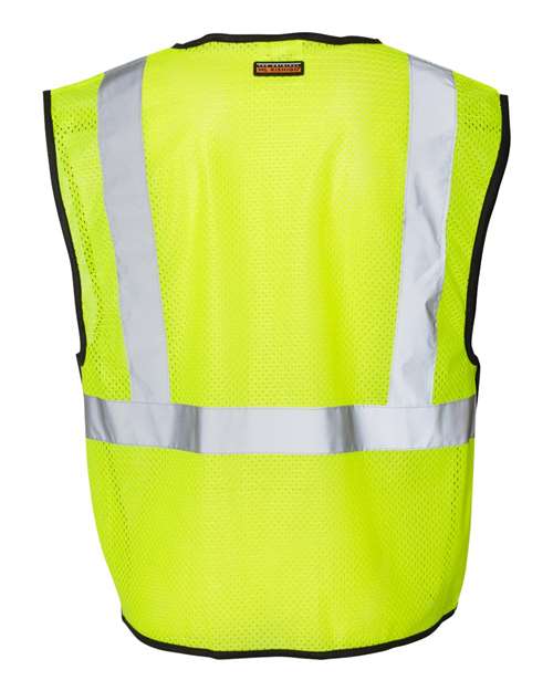 Kishigo 1535-1536 Unisex One-Pocket Breakaway Vest - Lime - back