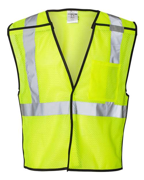 Kishigo 1535-1536 Unisex One-Pocket Breakaway Vest - Lime - front