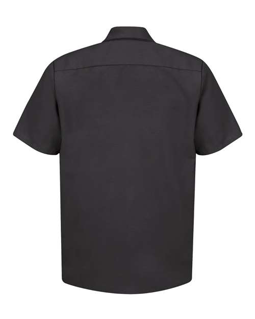 Red Kap SP24T Men's Tall Industrial Short Sleeve Work Shirt - Black - back