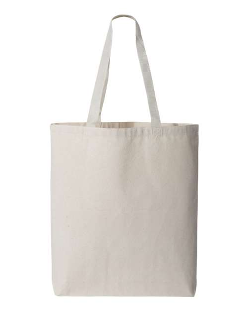 Q-Tees Q4400 11L Canvas Tote with Contrast-Color Handles - Natural/ Natural - front