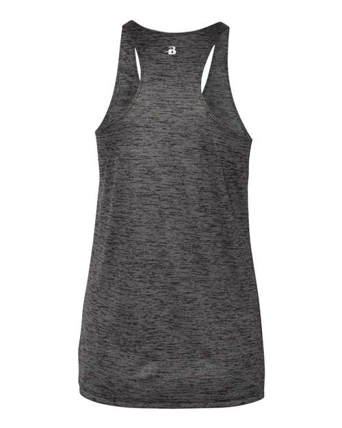 Badger 4161 Women's Tonal Blend Racerback Tank Top - Black Tonal Blend - back