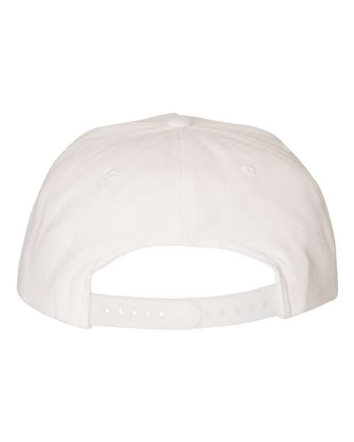 YP Classics 5089M Premium Five-Panel Snapback Cap - White - back