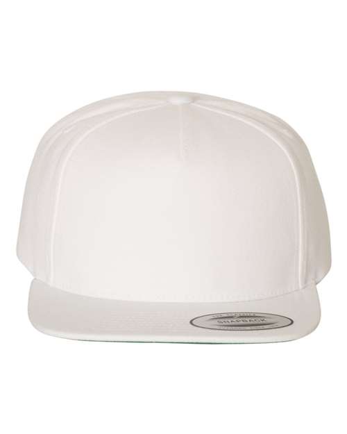 YP Classics 5089M Premium Five-Panel Snapback Cap - White - front