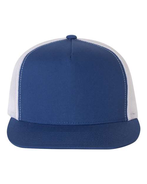 YP Classics 6006 Classic Five-Panel Trucker Cap - Royal/ White - front