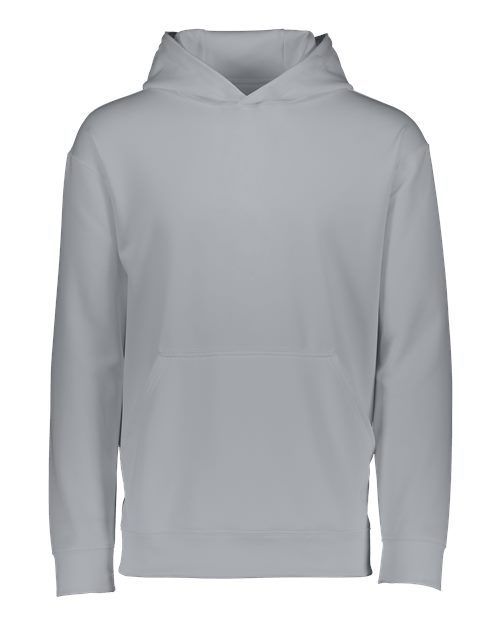 Augusta Sportswear 5506 Youth Wicking Fleece Hooded Sweatshirt - Athletic Grey - front