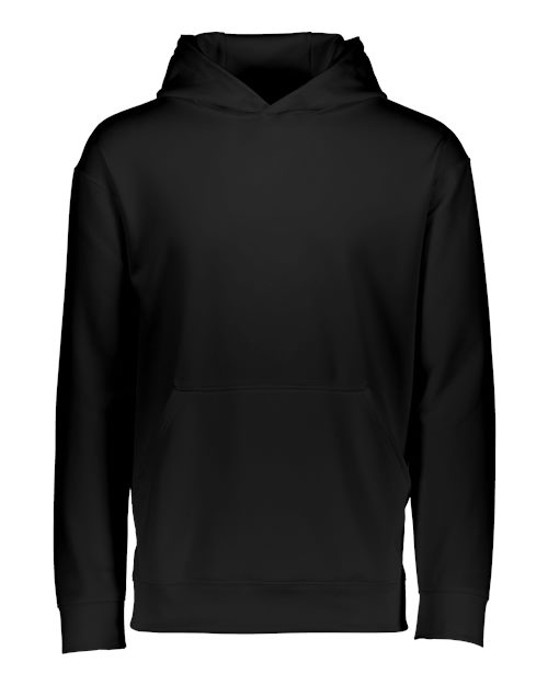 Augusta Sportswear 5506 Youth Wicking Fleece Hooded Sweatshirt - Black - front