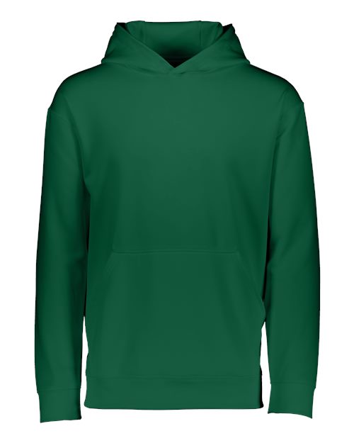 Augusta Sportswear 5506 Youth Wicking Fleece Hooded Sweatshirt - Dark Green - front