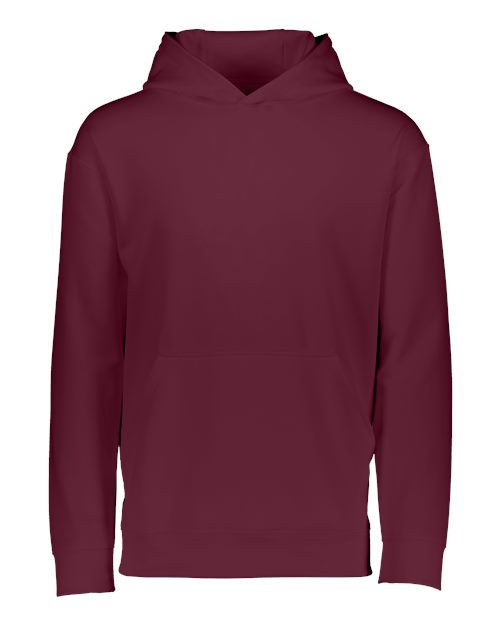 Augusta Sportswear 5506 Youth Wicking Fleece Hooded Sweatshirt - Maroon - front
