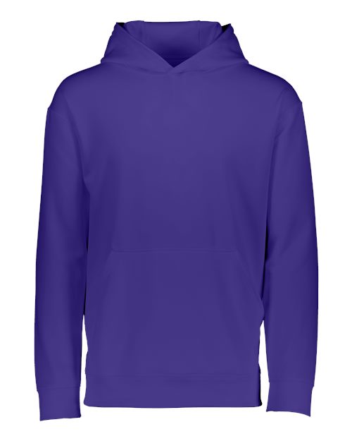 Augusta Sportswear 5506 Youth Wicking Fleece Hooded Sweatshirt - Purple - front