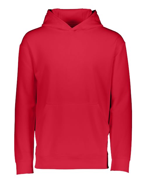 Augusta Sportswear 5506 Youth Wicking Fleece Hooded Sweatshirt - Red - front