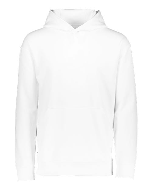 Augusta Sportswear 5506 Youth Wicking Fleece Hooded Sweatshirt - White - front