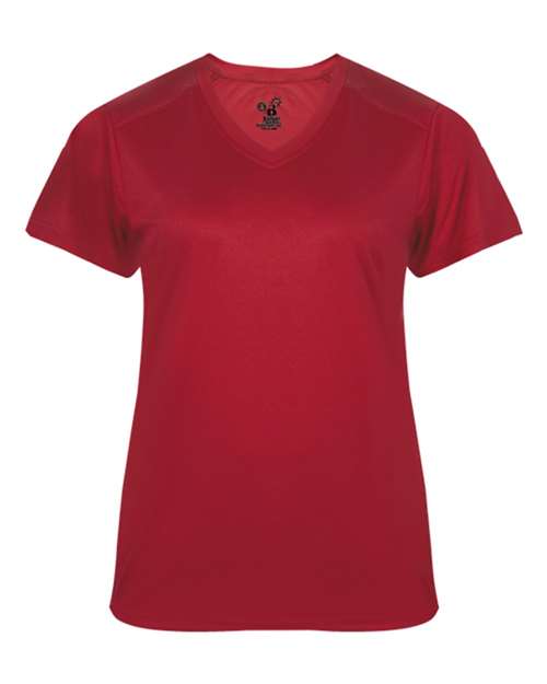 Badger 4062 Women's Ultimate SoftLock™ V-Neck T-Shirt - Red - front