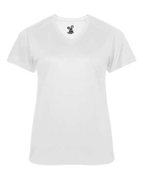 Badger 4062 Women's Ultimate SoftLock™ V-Neck T-Shirt - White - front