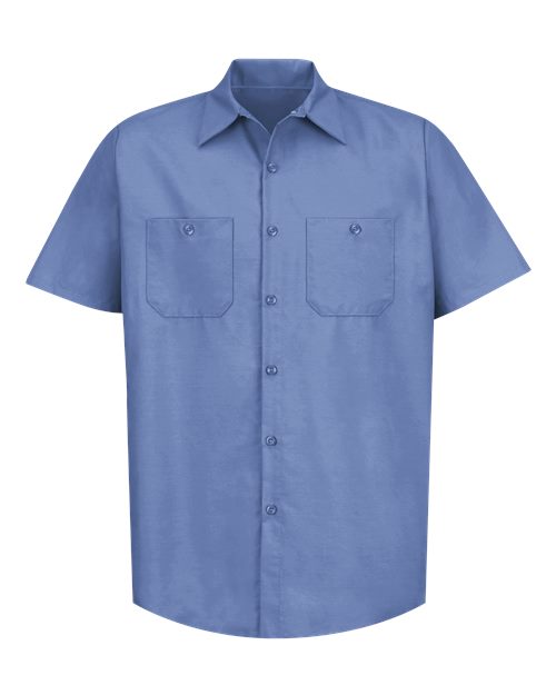 Red Kap SP24T Men's Tall Industrial Short Sleeve Work Shirt - Petrol Blue - front