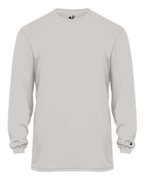 Badger 4004 Men's Ultimate SoftLock™ Long Sleeve T-Shirt - Silver - front
