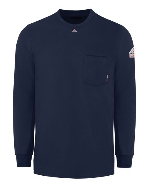 Bulwark SET2 Men's Knit Long Sleeve T-Shirt - Navy - front