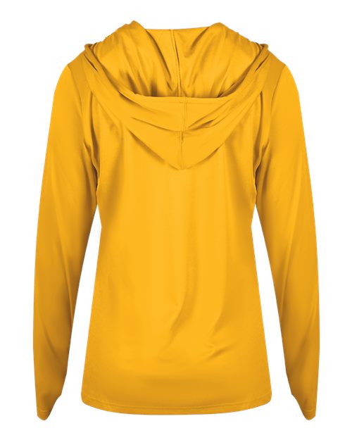Badger 4165 Women's B-Core Hooded Long Sleeve T-Shirt - Gold - back