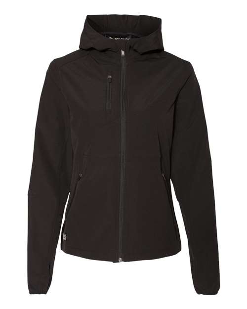 DRI DUCK 9411 Women's Ascent Soft Shell Hooded Jacket - Black - front