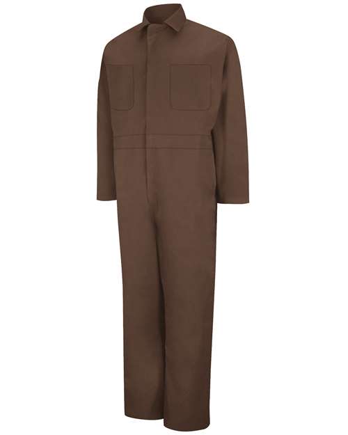 Red Kap CT10T Men's Tall Twill Action Back Coverall - Brown - front