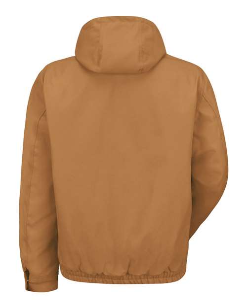 Red Kap JD20 Men's Blended Duck Zip-Front Hooded Jacket - Brown Duck - back
