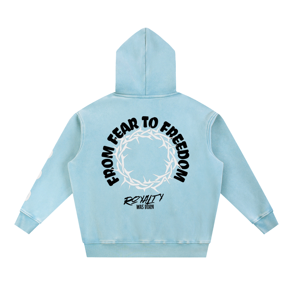 ROYALTY WAS BORN EDITION  Snow Wash Fleece Oversize Hoodie