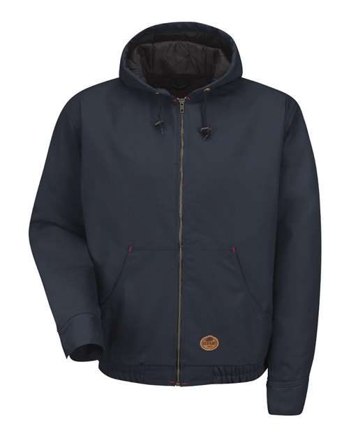 Red Kap JD20 Men's Blended Duck Zip-Front Hooded Jacket - Navy Duck - front