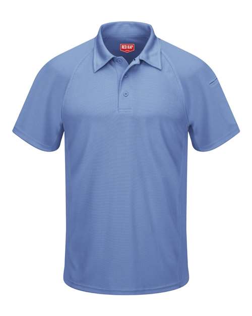 Red Kap SK92 Men's Performance Knit® Flex Series Active Polo - Medium Blue - front