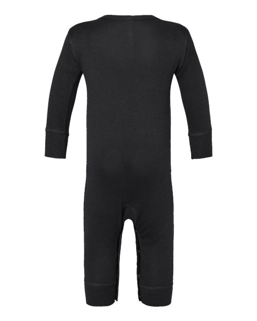 Rabbit Skins 4412 Infant Long Legged Baby Rib Bodysuit - Black - back