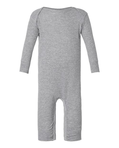 Rabbit Skins 4412 Infant Long Legged Baby Rib Bodysuit - Heather - front