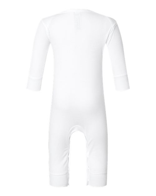 Rabbit Skins 4412 Infant Long Legged Baby Rib Bodysuit - White - back