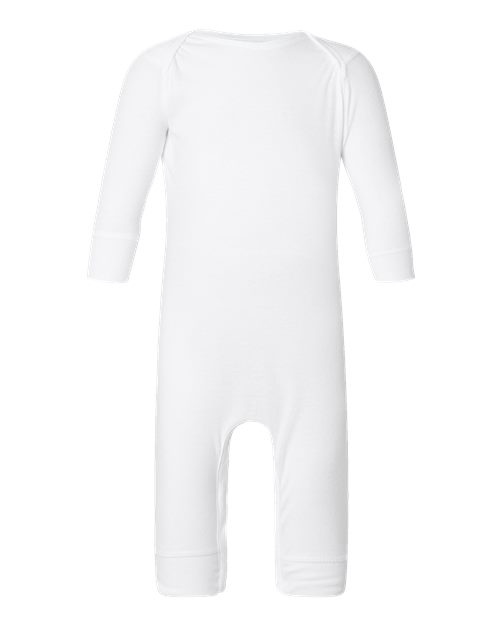 Rabbit Skins 4412 Infant Long Legged Baby Rib Bodysuit - White - front