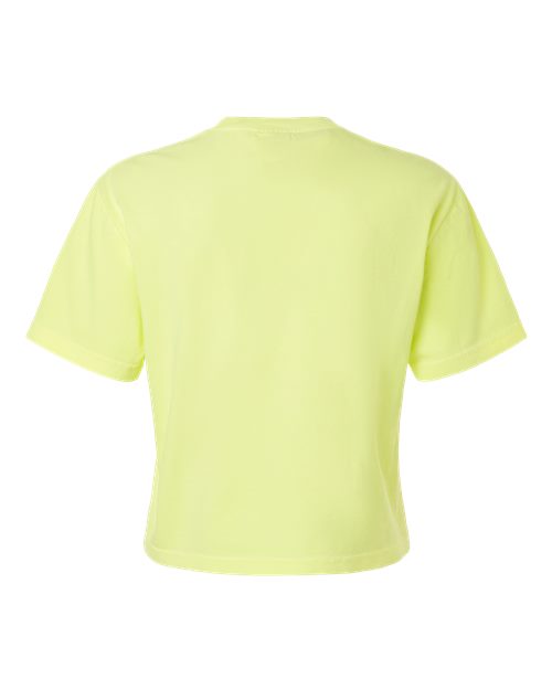 Comfort Colors 3023CL Women's Garment-Dyed Heavyweight Boxy T-Shirt - Neon Lemon - back