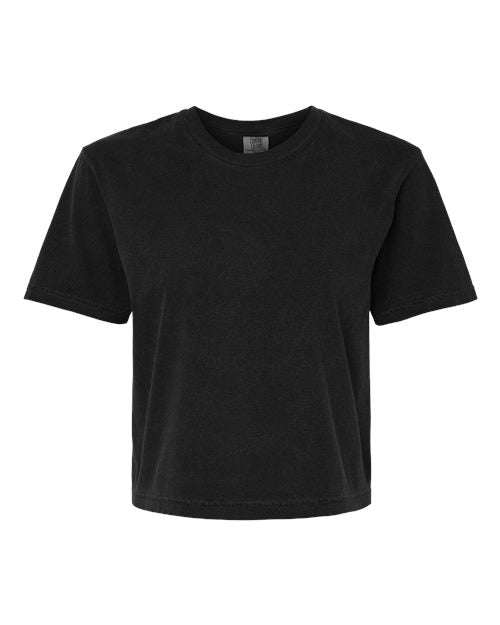Comfort Colors 3023CL Women's Garment-Dyed Heavyweight Boxy T-Shirt - Black - front
