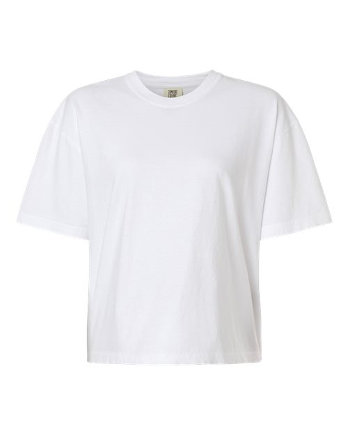 Comfort Colors 3023CL Women's Garment-Dyed Heavyweight Boxy T-Shirt - White - front