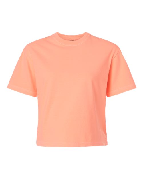 Comfort Colors 3023CL Women's Garment-Dyed Heavyweight Boxy T-Shirt - Neon Cantaloupe - front